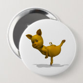 Yellow Pig Arabesque Button (Vorne & Hinten)