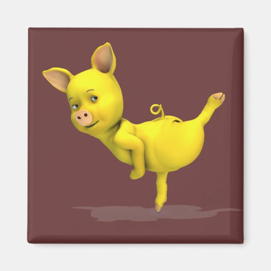 Yellow Pig Arabesque Magnet (Vorne)