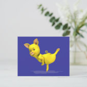 Yellow Pig Arabesque Postkarte (Stehend Vorderseite)