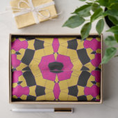Yellow Pink & Black Geometric Mosaik Muster Seidenpapier (Geschenk)