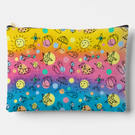 Yellow Pink Blue Aqua Niedlicher Strand Zubehörtasche