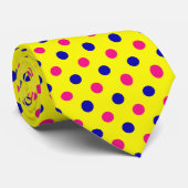 Yellow Pink Blue Polka Dot Pattern Krawatte (Gerollt)