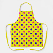 Yellow Pink Blue Polka Dot Pattern Schürze (Vorderseite)