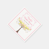 yellow Pink Floral Bird Bridal Shower  Serviette (Ecke)