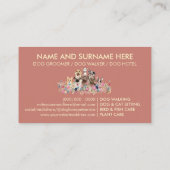 Yellow Pink Floral Botanic Dog Walker Visitenkarte (Rückseite)