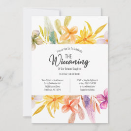 Yellow Pink Floral Wiccanony Zeremonie Einladung