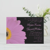 Yellow & Pink Gerber Daisy Wedding Einladung (Stehend Vorderseite)