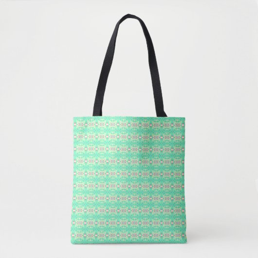 Yellow Pink Green Art Deco Geometrie Ladys Pastel Tasche (Vorderseite)