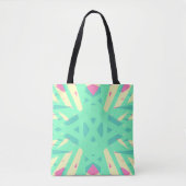 Yellow Pink Green Art Deco Geometrie Ladys Pastel Tasche (Vorderseite)