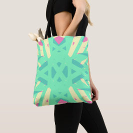 Yellow Pink Green Art Deco Geometrie Ladys Pastel Tasche