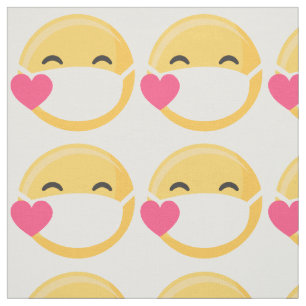 Yellow Pink Herz Face Maske lächelnd emoji Stoff