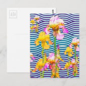 Yellow-Pink Iris Water Garden Postkarte (Vorne/Hinten)