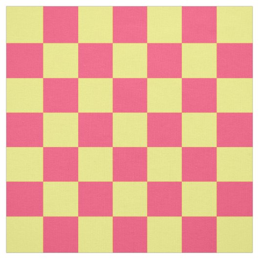 Yellow Pink Karo Schachbrett Muster Textil Stoff (Muster)