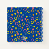 Yellow Pink Orange Aqua Circles Dots Blue Journal Notizblock (Rückseite)