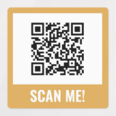 Yellow Pink Orange Scan Me! QR-Code Etiketten (Design 1)