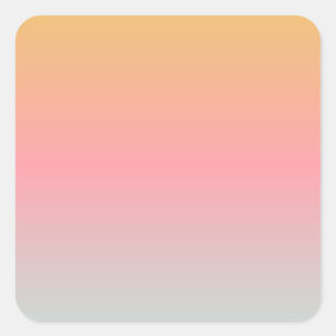 yellow pink pastet sunset gradient colors quadratischer aufkleber