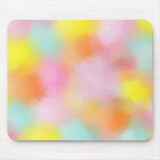 Yellow Pink Red Blue Green Abstrakt Art Mousepad (Vorne)
