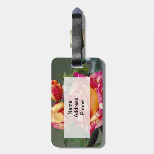Yellow Pink Roses - Gepäck Gepäckanhänger (Rückseite vertikal)