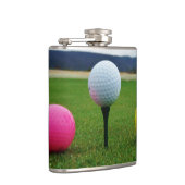 YELLOW, PINK UND WHITE Golf Balls Flachmann (Rechts)