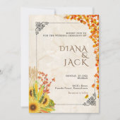 Yellow Pink Wildblume Garden Wedding Einladung (Vorderseite)