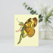 Yellow Pixie Fairy Postkarte (Stehend Vorderseite)