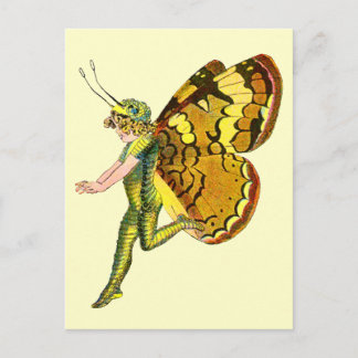 Yellow Pixie Fairy Postkarte