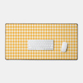 Yellow Plaid Pattern Desk Mat Schreibtischunterlage (Tastatur & Maus)