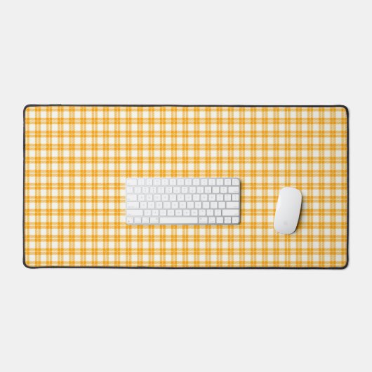 Yellow Plaid Pattern Desk Mat Schreibtischunterlage (Tastatur & Maus)