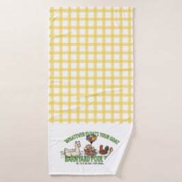 Yellow Plaid Whatever Floats Your Goat Towel Badehandtuch
