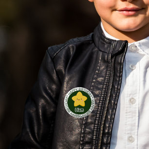 Yellow Playful Star Birthday Anpassbare Taste Button