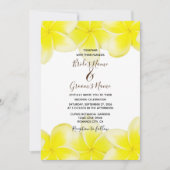 Yellow Plumeria Frangipani Hochzeit Einladungen (Vorderseite)