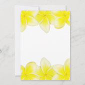 Yellow Plumeria Frangipani Hochzeit Einladungen (Rückseite)