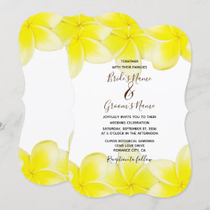 Yellow Plumeria Frangipani Hochzeit Einladungen