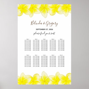 Yellow Plumeria Frangipani Hochzeitsdiagramm Poster