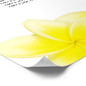 Yellow Plumeria Frangipani Hochzeitsdiagramm Poster (Ecke)