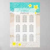 Yellow Plumeria Frangipani Hochzeitsdiagramm Poster (Vorne)