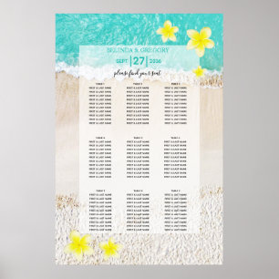 Yellow Plumeria Frangipani Hochzeitsdiagramm Poster