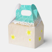 Yellow Plumeria Frangipani Tropical Beach Wedding Geschenkschachtel (Rückseite)