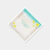 Yellow Plumeria Frangipani Tropical Beach Wedding Serviette (Ecke)
