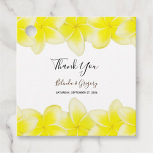 Yellow Plumeria Frangipani Wedding Gift Geschenkanhänger