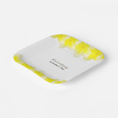 Yellow Plumeria Frangipani Wedding Pappteller (Gewinkelt)