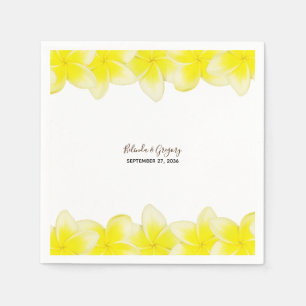 Yellow Plumeria Frangipani Wedding Serviette