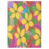 Yellow Plumeria Garden Klemmbrett (Rückseite)
