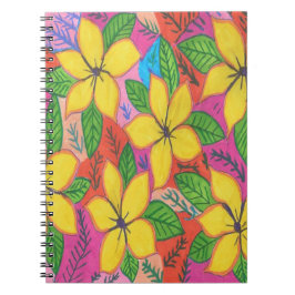 Yellow Plumeria Garden Notizblock