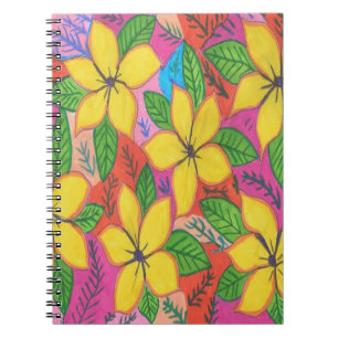 Yellow Plumeria Garden Notizblock
