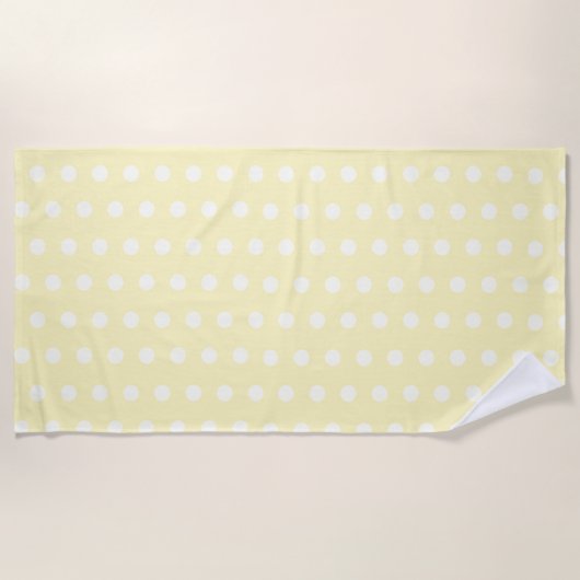 Yellow Poka Dots Strandtuch (Vorderseite)