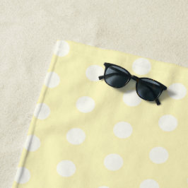 Yellow Poka Dots Strandtuch
