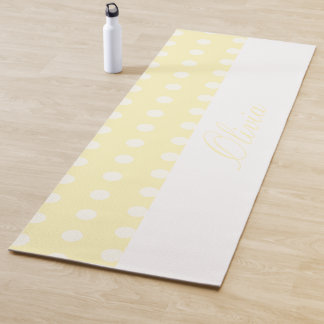 Yellow Poka Dots Yogamatte