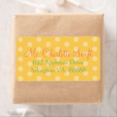 Yellow Polka Dot Baby Dusche Rücksendeadresse (Insitu)