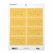 Yellow Polka Dot Baby Dusche Rücksendeadresse (Vorne)
